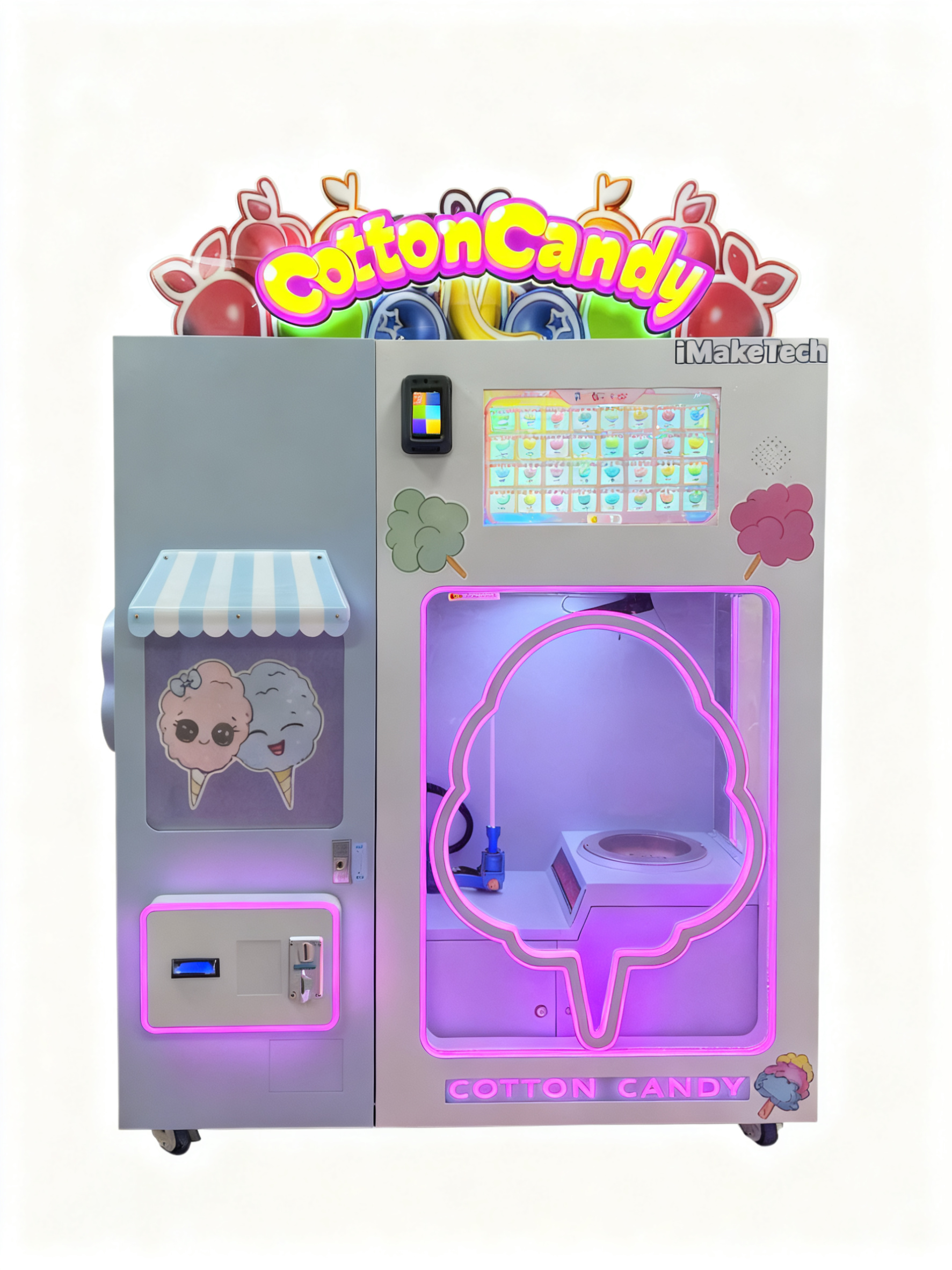 Double cabinet marshmallow machine, self-service vending machine, fully automatic marshmallow making machine, commercial equipment